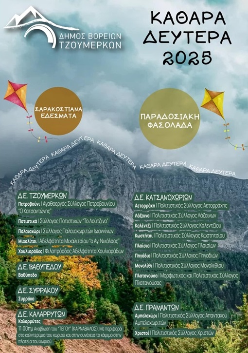 Καθαρά Δευτέρα 2025 - Πρόγραμμα